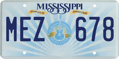 MS license plate MEZ678