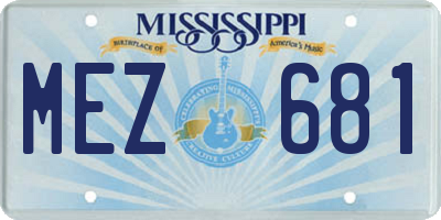 MS license plate MEZ681