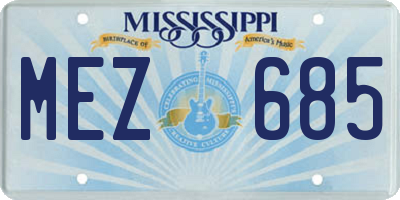 MS license plate MEZ685