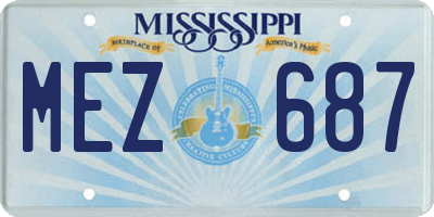MS license plate MEZ687