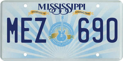 MS license plate MEZ690