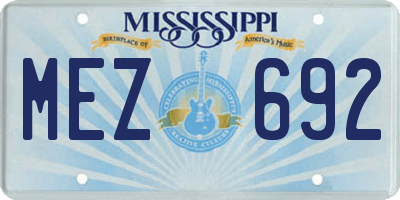 MS license plate MEZ692