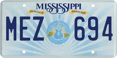 MS license plate MEZ694