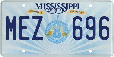 MS license plate MEZ696