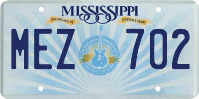 MS license plate MEZ702