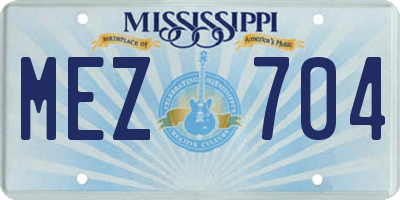 MS license plate MEZ704