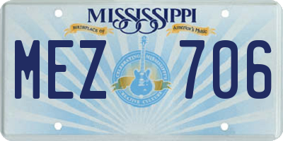 MS license plate MEZ706
