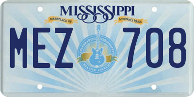 MS license plate MEZ708