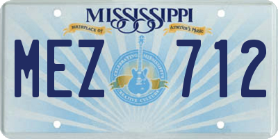 MS license plate MEZ712
