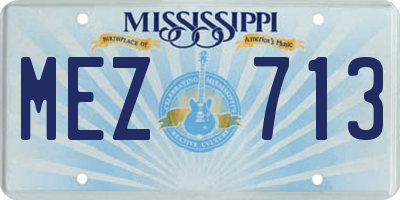 MS license plate MEZ713