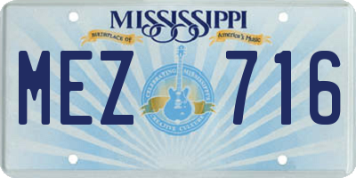 MS license plate MEZ716