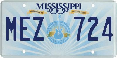 MS license plate MEZ724