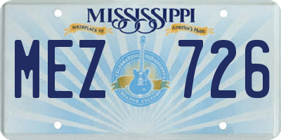 MS license plate MEZ726