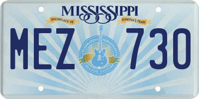 MS license plate MEZ730