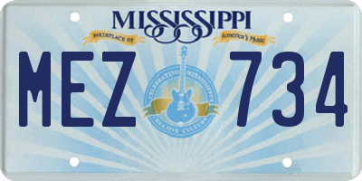 MS license plate MEZ734