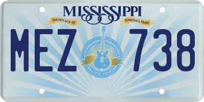 MS license plate MEZ738