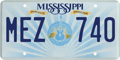 MS license plate MEZ740