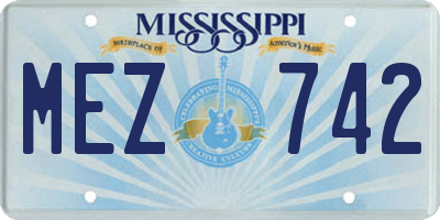 MS license plate MEZ742