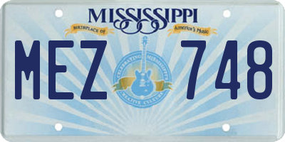 MS license plate MEZ748