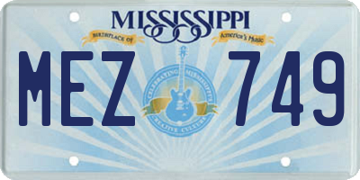 MS license plate MEZ749