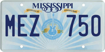 MS license plate MEZ750