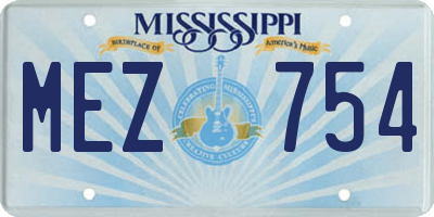 MS license plate MEZ754