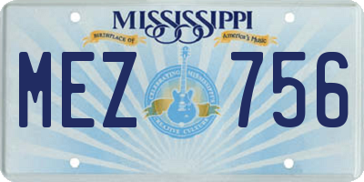 MS license plate MEZ756