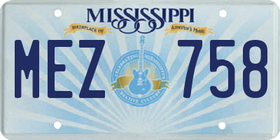 MS license plate MEZ758