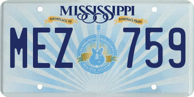 MS license plate MEZ759