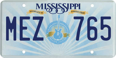 MS license plate MEZ765