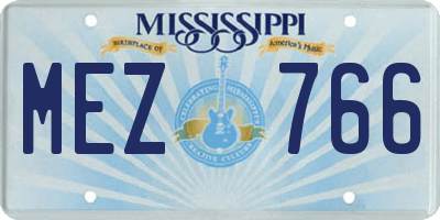 MS license plate MEZ766