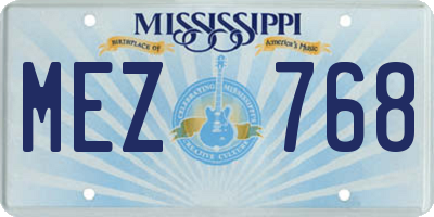 MS license plate MEZ768