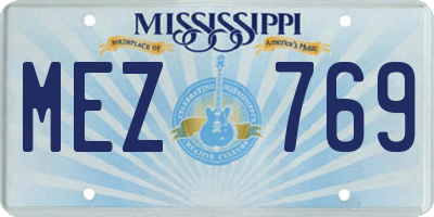 MS license plate MEZ769