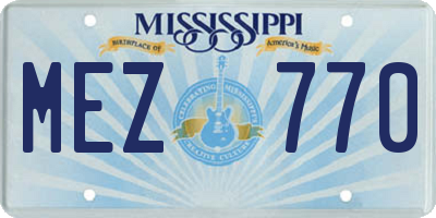 MS license plate MEZ770