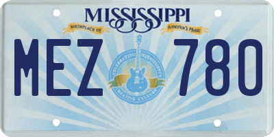 MS license plate MEZ780