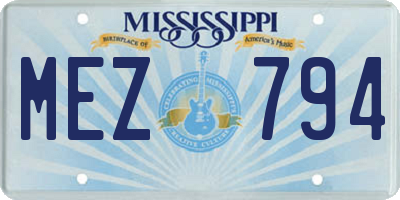 MS license plate MEZ794