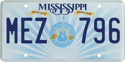 MS license plate MEZ796