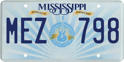 MS license plate MEZ798