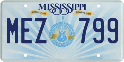 MS license plate MEZ799