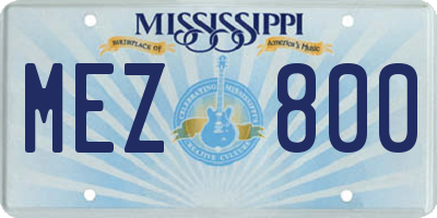 MS license plate MEZ800