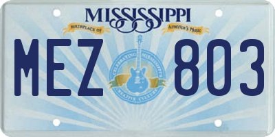 MS license plate MEZ803