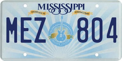 MS license plate MEZ804
