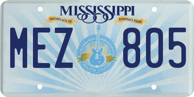 MS license plate MEZ805