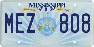 MS license plate MEZ808
