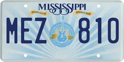 MS license plate MEZ810