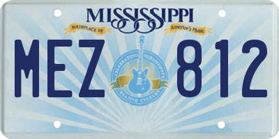 MS license plate MEZ812