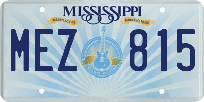 MS license plate MEZ815