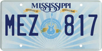 MS license plate MEZ817