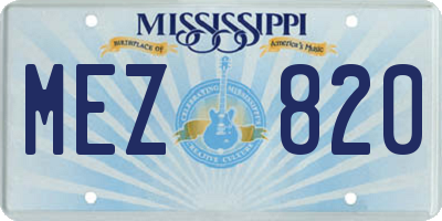 MS license plate MEZ820
