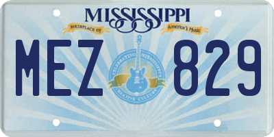 MS license plate MEZ829
